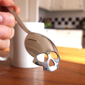 Stainless Steel Skull Sugar Spoon Creative Skull Shape Coffee Spoon Dessert Bar Spoon Ice Cream Candy Teaspoon Kitchen Tableware