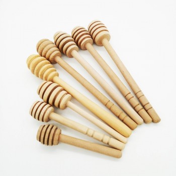 100 pcs 8 cm/10 cm/10.4 cm Mini Wooden Honey Dippers Stirrer honey Spoon Stick  Wedding Favors Honey Tools JK23