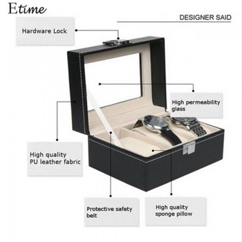 FANALA 3/Grid Watch Box Boite Montre Watches Boxes Metal Buckle PU Leather Watch Holder High Quality Jewelry Gift Box Caja Reloj