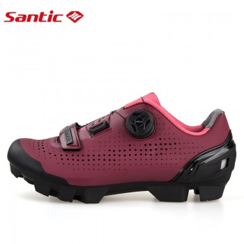 Santic Women Cycling MTB Shoes Rotating Lock Shoes Mountain Bike Biking Sneakers Cycling Women Shoes Two Colors LS18002