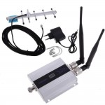 LCD GSM 900Mhz Cell Phone Signal Repeater Booster Amplifier+Yagi Antenna EU Socket Phone Signal Repeater Booster Amplifier