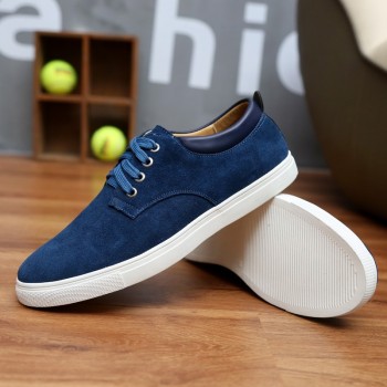 2018 New Fashion Suede Men Flats Shoes Canvas Shoes Male Leather Casual Breathable Shoes Lace-Up Flats Big Size 38-49 Free Ship