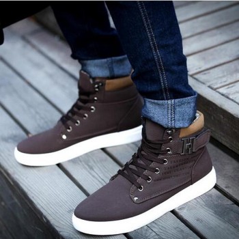 Dwayne Mens vulcanized shoes Lace-Up Men Canvas Shoes Man Buckle Ankle Boots Winter Fashion Shoes Flats Footwear free shipping