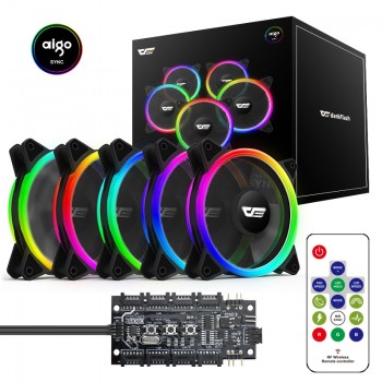 Aigo DR12-Pro 3P-5v AURA SYNC Computer  PC Cooling Fan RGB Adjust LED 120mm Quiet+IR Remote computer Cooler Cooling RGB Case Fan