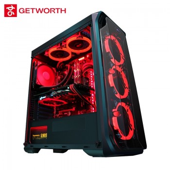 KOTIN S16 Desktop Computer Gaming PC AMD Ryzen5 2600 120GB 240G SSD PUBG PC 400W PSU 5 Red LED Fans Remote Control Light Bar