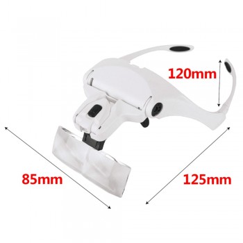 1.0X 1.5X 2.0X 2.5X 3.5X Adjustable 5 Lens Loupe LED Light Headband Magnifier Glass LED Magnifying Glasses With Lamp