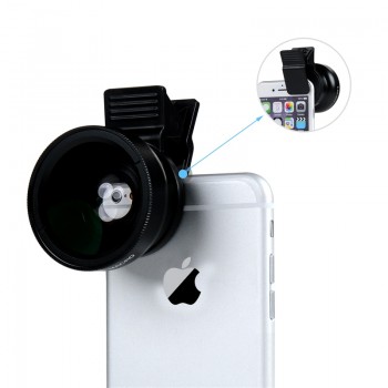 Professional HD Phone Camera Lenses 0.45X Wide Angle 12.5X Macro Lens With Clips 2in1 Kit For iphone 4 4s 5 5s 5c SE 6 6s 7 Plus