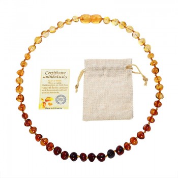 DR Classic Natural Amber Necklace Supply Certificate Authenticity Genuine Baltic Amber Stone Baby Necklace Gift 10 Color 14-33cm