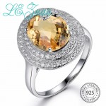 Lamp;zuan S925 Silver Sterling Jewelry Rings 4.75ct Natural Yellow Citrine Prong Setting Romantic Ring Fine Jewelry Christmas Gift