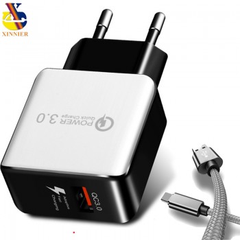 Universal QC3.0 USB Charger EU Plug 18W Quick Charge 3.0 Fast Adapter Wall Mobile Phone Charger for xiaomi huawei Samsung S8 S9