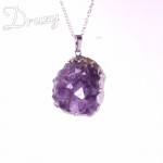 Druzy Irregular Random Natural Amethysts Quartz Geode Cut Necklace Crystal Piont Stone Pendant Natural Drusy Stone Healing 1pcs