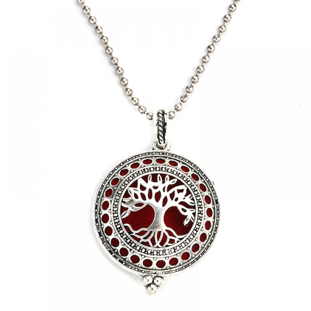 MODKISR Tree Of Life 30mm High Quality Magnetic Aromatherapy Diffuser Jewelry Locket Pendant Essential Oil Scent Necklace