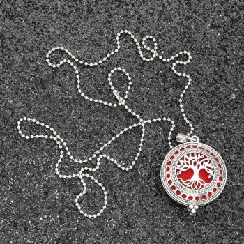 MODKISR Tree Of Life 30mm High Quality Magnetic Aromatherapy Diffuser Jewelry Locket Pendant Essential Oil Scent Necklace