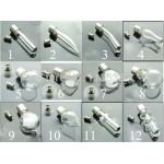 10pcs/lot mixed shape SCREW CAP glass vial pendant Miniature Wishing Bottle clear oil charm name or rice art diy locket finding