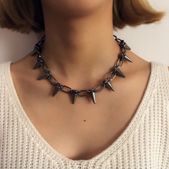 Rivets CBB material Chokers Punk Goth Handmade Choker Necklace Silver Spike Rivet Necklace EMO Rock Gothic Chocker