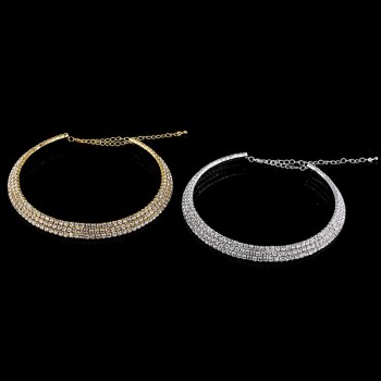 2017 Hot Sale Limited Collier Collares Maxi Necklace Wedding Bridal Jewelry 1 2 3 4 5 Row Crystal Rhinestone Choker Necklaces