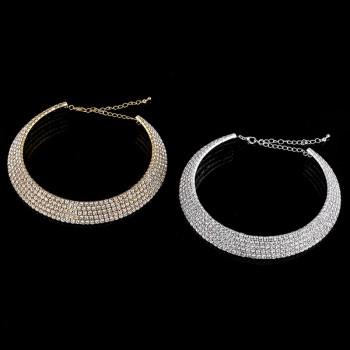 2017 Hot Sale Limited Collier Collares Maxi Necklace Wedding Bridal Jewelry 1 2 3 4 5 Row Crystal Rhinestone Choker Necklaces