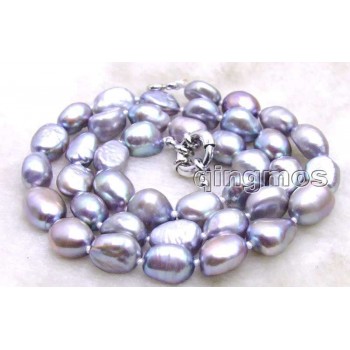 SALE ! Big 7-9mm Dark Gray BAROQUE natural Freshwater PEARL 17 Necklace -5851 Wholesale/retail Free shipping