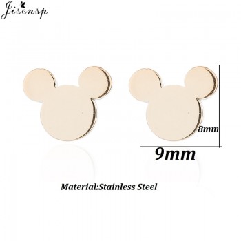 Jisensp Fashion Women Mickey Earrings Cartoon Mouse Stud Earrings Mothers Day Gift Cute Animal Small Earings aretes de mujer