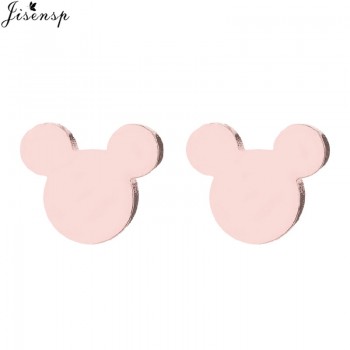 Jisensp Fashion Women Mickey Earrings Cartoon Mouse Stud Earrings Mothers Day Gift Cute Animal Small Earings aretes de mujer