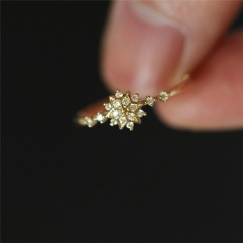 ROMAD Cute Womens Snowflake Rings Female Chic Dainty Rings Party Delicate Rings Wedding Jewelry R4