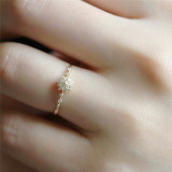 ROMAD Cute Womens Snowflake Rings Female Chic Dainty Rings Party Delicate Rings Wedding Jewelry R4