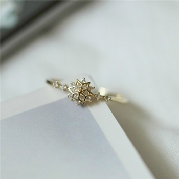 ROMAD Cute Womens Snowflake Rings Female Chic Dainty Rings Party Delicate Rings Wedding Jewelry R4