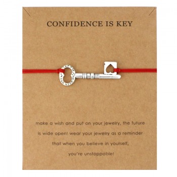 Confidence is Key Lock Rope Chain Adjustable Bracelets Fish Hook Sailing Charms Women Men Unisex Jewelry Lovers Christmas Gift