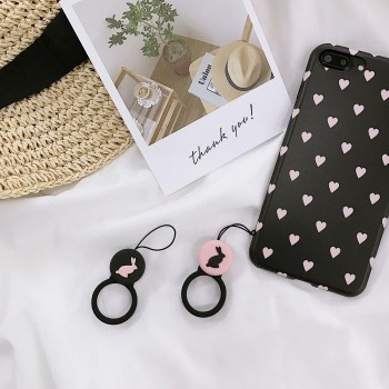 Cartoon silicone pendant anti-fall Cute Universal Mobile Phone Rope hand Strap long Lanyard Strap lovely rabbit