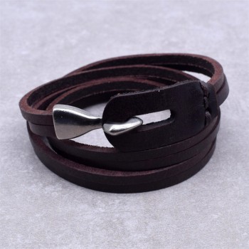 VOQ New Design Punk Black amp; Brown Wrap Bracelet Length 60cm Multi-layer Leather Bracelet Men Fashion Jewelry Wholesale