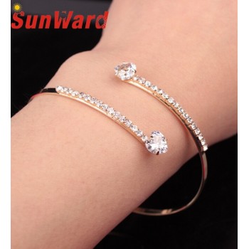 OTOKY Hot Sale 2018 1 PC Lady Elegant Crystal Angel Wings Zircon Love Hearts Bangle Bracelet Adjustable Drop Shipping Mar5