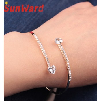 OTOKY Hot Sale 2018 1 PC Lady Elegant Crystal Angel Wings Zircon Love Hearts Bangle Bracelet Adjustable Drop Shipping Mar5