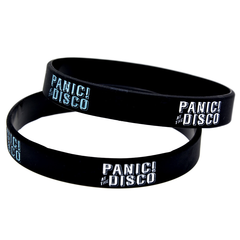 OneBandaHouse 1PC Panic at the Disco Silicone Wristband Black Fashion Bracelet