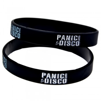 OneBandaHouse 1PC Panic at the Disco Silicone Wristband Black Fashion Bracelet