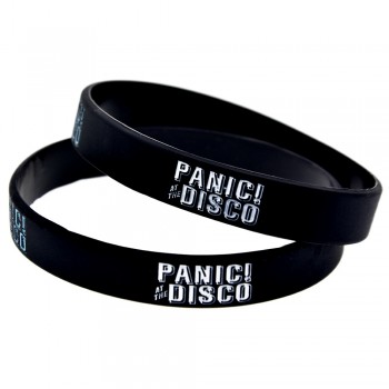 OneBandaHouse 1PC Panic at the Disco Silicone Wristband Black Fashion Bracelet