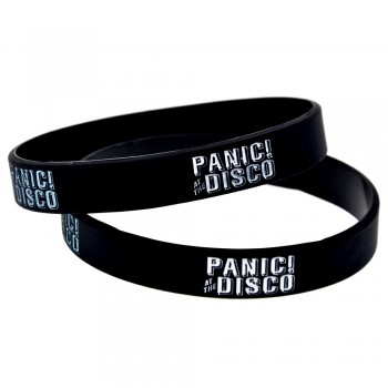 OneBandaHouse 1PC Panic at the Disco Silicone Wristband Black Fashion Bracelet