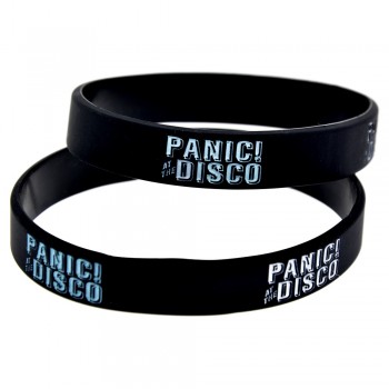 OneBandaHouse 1PC Panic at the Disco Silicone Wristband Black Fashion Bracelet