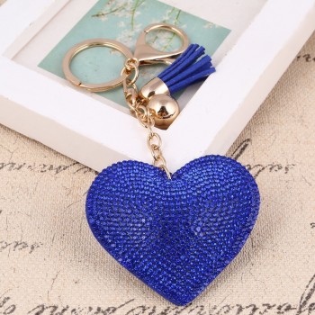 ZOSH Heart Keychain Leather Tassel Gold Key Holder Metal Crystal Key Chain Keyring Charm Bag Auto Pendant Gift Wholesale Price