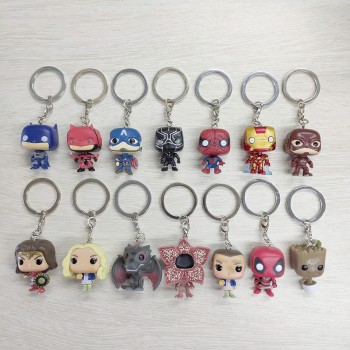 Pop Toys Keychain Marvel Captain America Iron Man Groot Key Ring Kids Wonder Women Key Chain Bag Pendant Jewelry SP1470