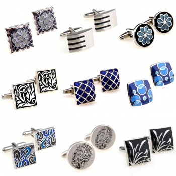 Trendy Black Blue Enamel Cufflink Cuff Link 1 Pair Big Promotion