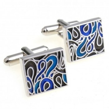 Trendy Black Blue Enamel Cufflink Cuff Link 1 Pair Big Promotion