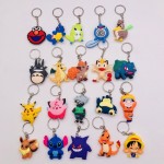 3D Anime Figure Pokemon Go Keychain PVC Cartoon Pocket Monsters Pikachu Naruto Pendant Key Chain Key Ring Kids Key Holder Gift