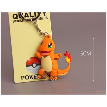 3D Anime Figure Pokemon Go Keychain PVC Cartoon Pocket Monsters Pikachu Naruto Pendant Key Chain Key Ring Kids Key Holder Gift