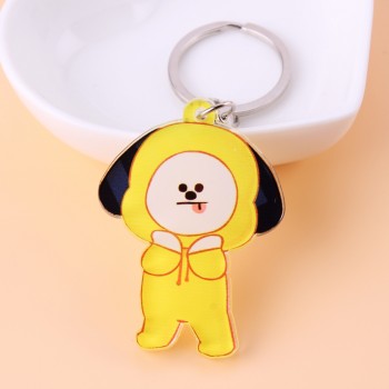 Cute Anime Kpop BTS BT21 Bangtan Boys Key Chain Love Yourself Acrylic J-HOPE V SUGA TATA COOKY SHOOKY Porte Clef Keychain