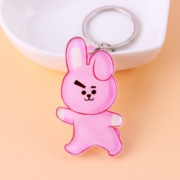 Cute Anime Kpop BTS BT21 Bangtan Boys Key Chain Love Yourself Acrylic J-HOPE V SUGA TATA COOKY SHOOKY Porte Clef Keychain