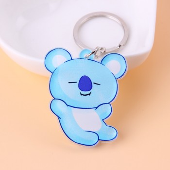 Cute Anime Kpop BTS BT21 Bangtan Boys Key Chain Love Yourself Acrylic J-HOPE V SUGA TATA COOKY SHOOKY Porte Clef Keychain