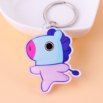 Cute Anime Kpop BTS BT21 Bangtan Boys Key Chain Love Yourself Acrylic J-HOPE V SUGA TATA COOKY SHOOKY Porte Clef Keychain