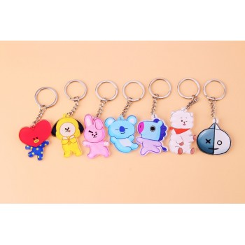 Cute Anime Kpop BTS BT21 Bangtan Boys Key Chain Love Yourself Acrylic J-HOPE V SUGA TATA COOKY SHOOKY Porte Clef Keychain