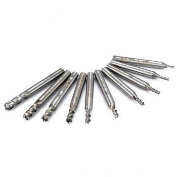 10pcs 4 Flute HSS End Mill Set Straight Shank Aluminum Milling Cutter Tool Set 1.5/2/2.5/3/3.5/4/4.5/5/5.5/6mm