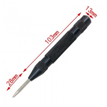 5 Inch Gold/Black HSS Automatic Drill Center Pin Punch Spring Loaded Marking Starting Holes Tool --M25